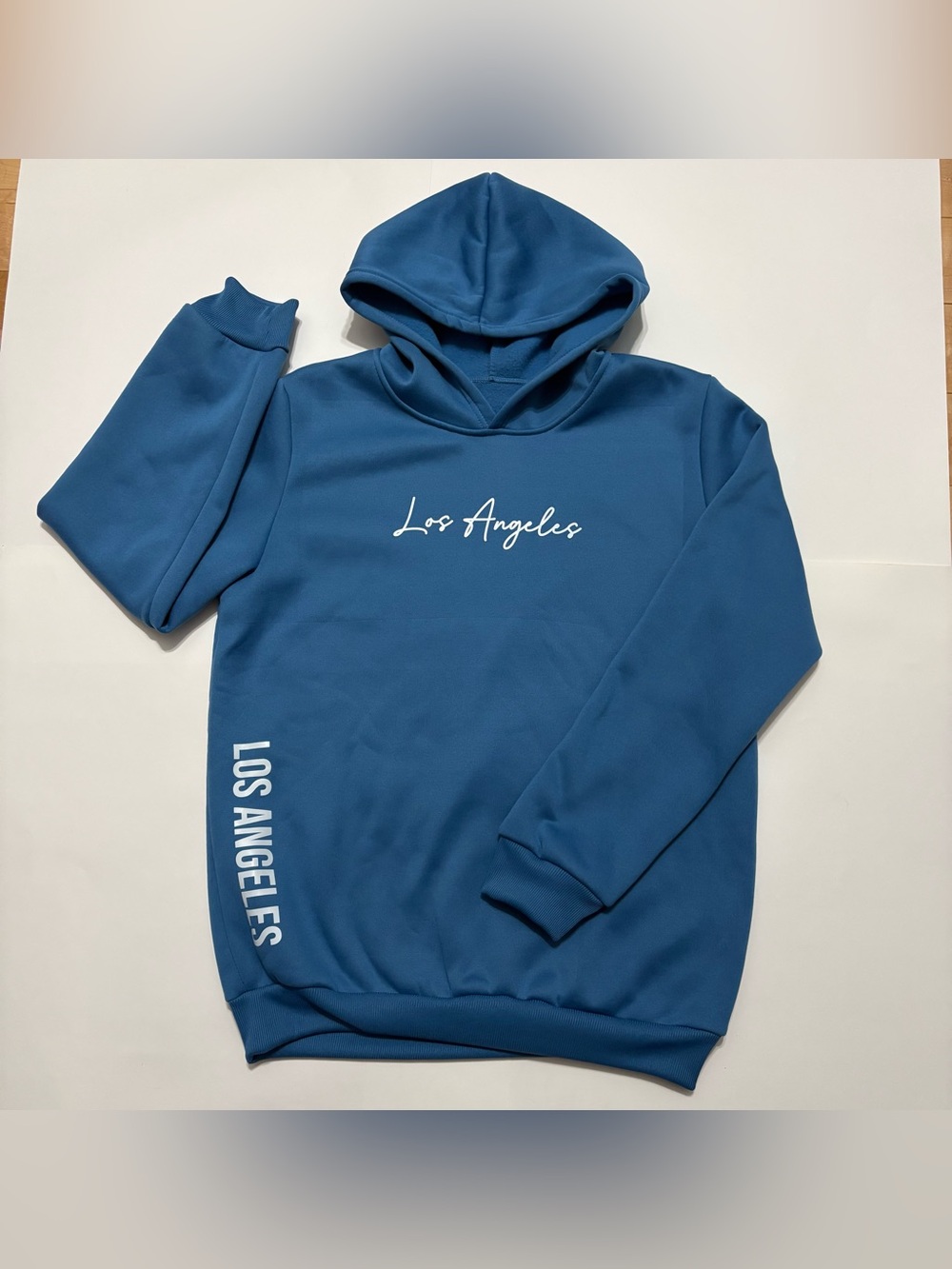 SHEIN Blue 'Los Angeles' Pullover Hoodie